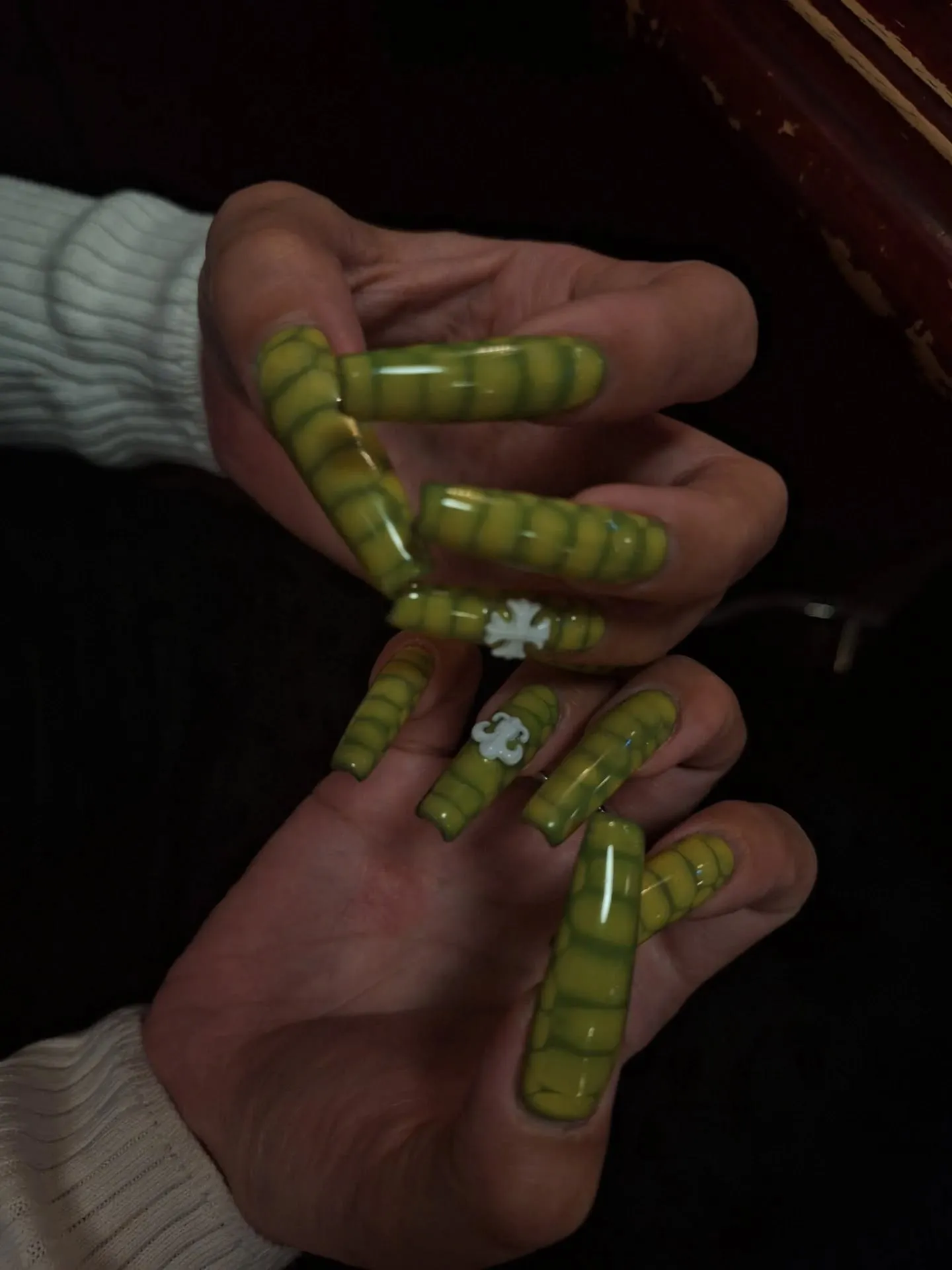 私のお爪🌿ロングネイル復活やーい🐍🌠
